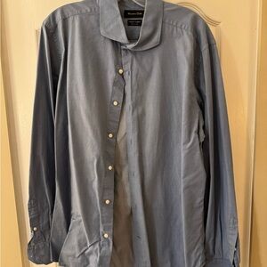 Massimo Dutti Casual Blue Button-Down Shirt